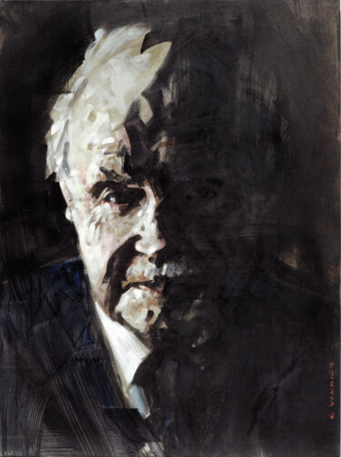 Картина под названием "Portrait de Maurice…" - Cedrick Vannier, Подлинное произведение искусства, Акрил Установлен на Деревя…