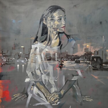 Картина под названием "Little Hong Kong" - Cedrick Vannier, Подлинное произведение искусства, Масло Установлен на Деревянная…