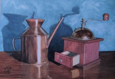 Pintura titulada "madera y bronce ACU…" por Jose Luis Perez Muñoz, Obra de arte original