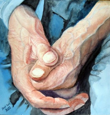Pintura titulada "la vida en sus mano…" por Jose Luis Perez Muñoz, Obra de arte original, Oleo