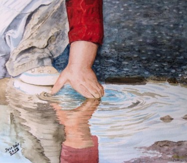 Pintura titulada "jugando con el agua…" por Jose Luis Perez Muñoz, Obra de arte original, Oleo