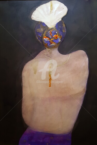 Peinture intitulée "Le Peigne" par Cegede, Œuvre d'art originale, Encre