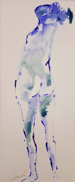 "blue lady" başlıklı Tablo Cegede tarafından, Orijinal sanat, Mürekkep