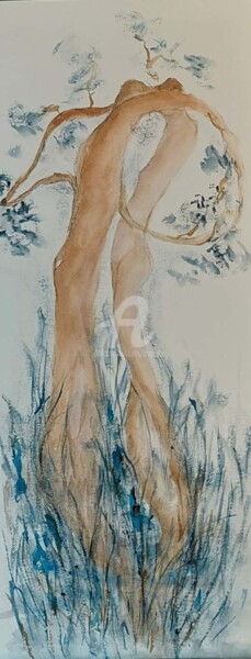 Painting titled "Dans les hautes her…" by Cegede, Original Artwork, Ink