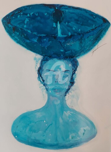 Pintura intitulada "L'eau des fontaines" por Cegede, Obras de arte originais, Tinta