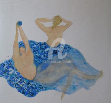 Peinture intitulée "danse nuptiale" par Cegede, Œuvre d'art originale, Encre