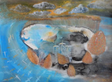 Картина под названием "Колокольный звон" - Наталья Ковалева, Подлинное произведение искусства, Чернила