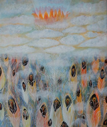 Картина под названием "К восходу солнца я…" - Наталья Ковалева, Подлинное произведение искусства, Акрил Установлен на Деревя…