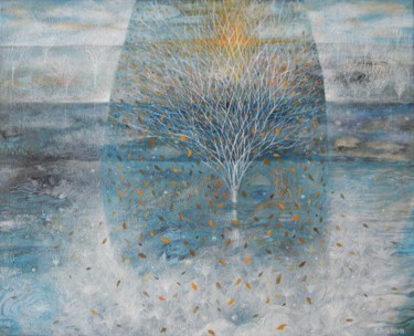 Картина под названием "Соната осеннего дер…" - Наталья Ковалева, Подлинное произведение искусства, Акрил Установлен на Дерев…