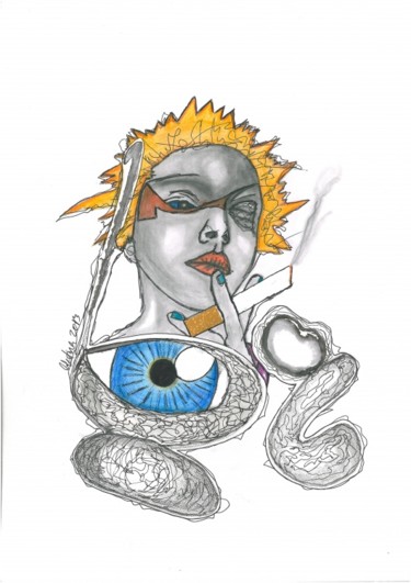 Desenho intitulada "Incógnita" por Tina J. Garcia, Obras de arte originais, Outro