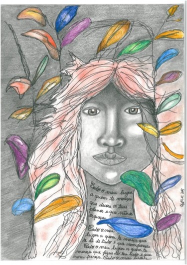 Disegno intitolato "Cedo o meu lugar" da Tina J. Garcia, Opera d'arte originale, Altro
