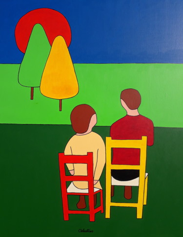 Painting titled "Sem título" by Celestino Martins Soares Ferreira, Original Artwork