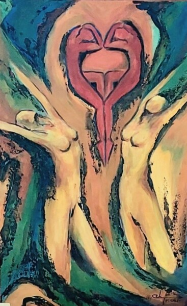 Картина под названием "Allégresse" - Celi Tessier, Подлинное произведение искусства, Акрил Установлен на Деревянная рама для…