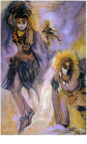 Pittura intitolato "Papeete Tahiti" da Celi Tessier, Opera d'arte originale, Acrilico