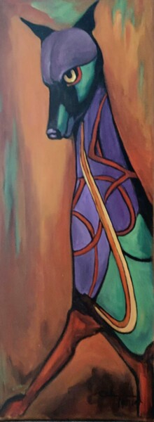 Painting titled "Le guide" by Celi Tessier, Original Artwork, Acrylic Mounted on Wood Stretcher frame