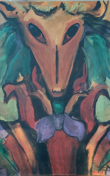 Peinture intitulée "Le renard" par Celi Tessier, Œuvre d'art originale, Acrylique Monté sur Châssis en bois