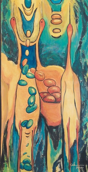 Pintura titulada "Fécondité #9" por Celi Tessier, Obra de arte original, Acrílico Montado en Bastidor de camilla de madera