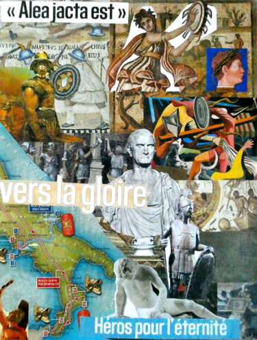Collages intitulée "Spartiates" par Célia Colic, Œuvre d'art originale, Collages