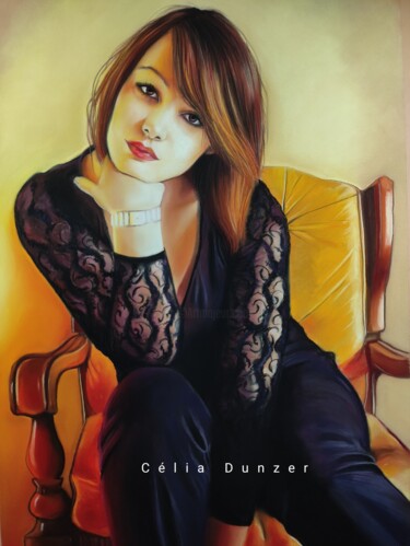 Peinture intitulée "Autoportrait n°2" par Célia Dunzer, Œuvre d'art originale, Pastel