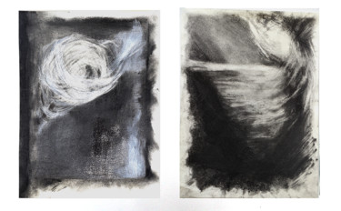 Картина под названием "Drawing ideas 1" - Celia Kettle, Подлинное произведение искусства, Древесный уголь