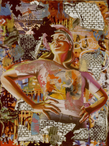 Collages titled "rêver 02/to dream 02" by Celia Regina, Original Artwork, Collages Mounted on Wood Panel