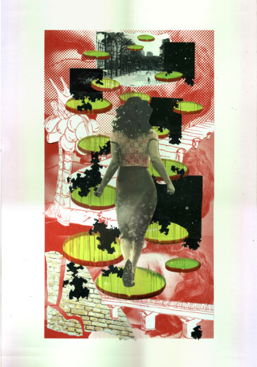 Collages titulada "rouge_02/red_02" por Celia Regina, Obra de arte original, Collages