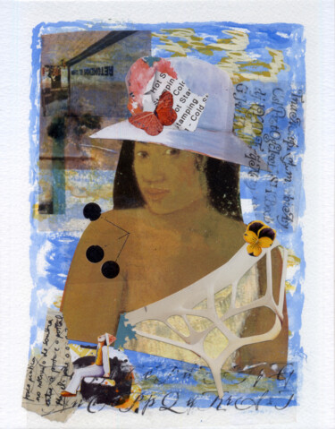 Collages titled "vent bleu / blue wi…" by Celia Regina, Original Artwork, Collages