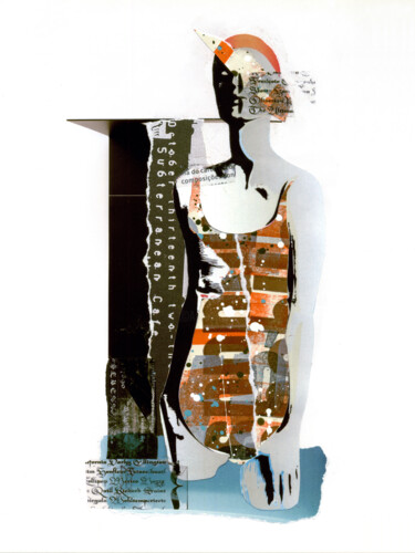Collages intitolato "plonger/dive" da Celia Regina, Opera d'arte originale, Collages