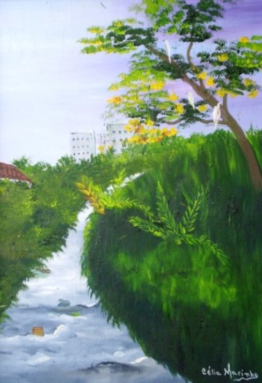 Pintura intitulada "Rio da Taquara" por Célia Marinho, Obras de arte originais
