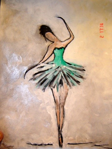 Painting titled "Bailarina 1" by Celia Edith Sanabria, Original Artwork