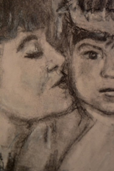 Pintura titulada "El beso de mamá" por Celia Edith Sanabria, Obra de arte original