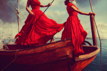 Цифровое искусство под названием "Sailor in the red d…" - Celicun, Подлинное произведение искусства, Изображение, сгенериров…