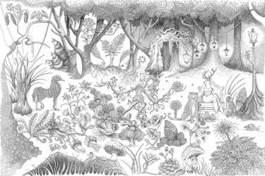 Drawing titled "Arboretum.jpg" by Célina Grimardia, Original Artwork, Ink