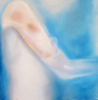 Painting titled "Emersed" by Celina Moscuzza, Original Artwork, Oil Mounted on Wood Stretcher frame