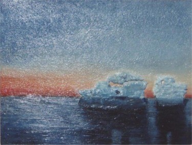 Painting titled "icebergs" by Celina Portocarrero, Original Artwork