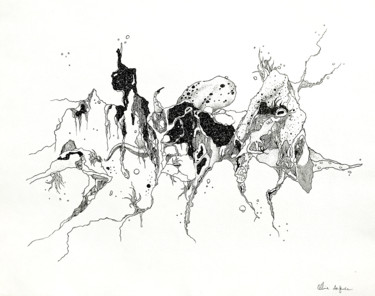 Dessin intitulée "Les poulpes (octopu…" par Céline Argence, Œuvre d'art originale, Encre