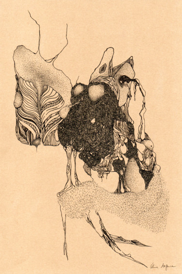 Tekening getiteld "Mon lapin" door Céline Argence, Origineel Kunstwerk, Inkt