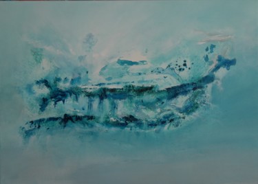 Painting titled "Bleue 1." by Céline Boussugue, Original Artwork, Acrylic