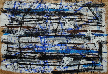 Картина под названием "Bluejacklines" - Céline Bron, Подлинное произведение искусства, Акрил