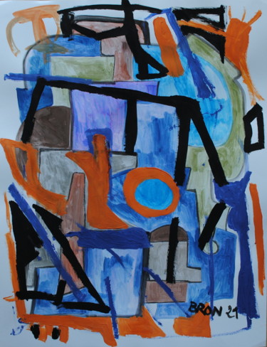 Картина под названием "Structure abstraite" - Céline Bron, Подлинное произведение искусства, Акрил