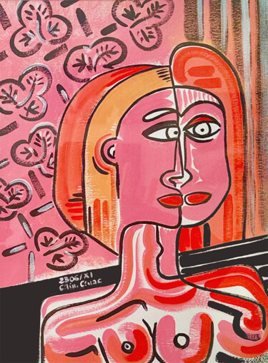 Peinture intitulée "« Dames unies »  Ge…" par Céline Cénac, Œuvre d'art originale, Acrylique