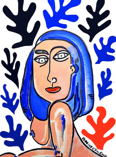 Peinture intitulée "« Dame à la plage 2…" par Céline Cénac, Œuvre d'art originale, Acrylique