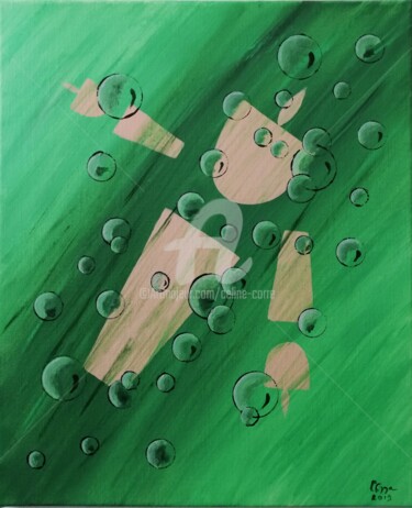 Painting titled "Bulle" by Céline Corre, Original Artwork, Acrylic