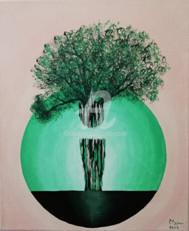 Malerei mit dem Titel "Oxygène" von Céline Corre, Original-Kunstwerk, Acryl