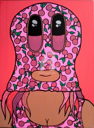 Painting titled "Pussy Griotte" by Celin Fromthewood, Original Artwork, Acrylic