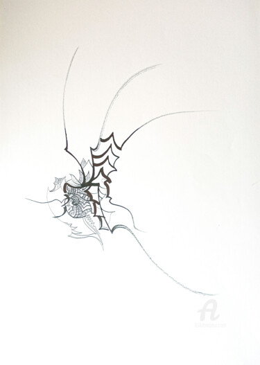 Dessin intitulée "calligraphie 22" par Céline Dudoret, Œuvre d'art originale, Stylo gel