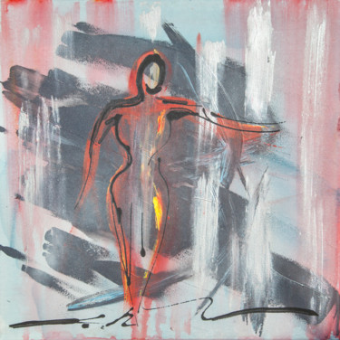 Malerei mit dem Titel "Femme" von Céline Favre Frossard, Original-Kunstwerk, Acryl