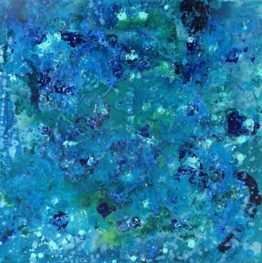 Peinture intitulée "Forêt sacrée bleuté…" par Celine Grimaldi, Œuvre d'art originale, Acrylique Monté sur Châssis en bois