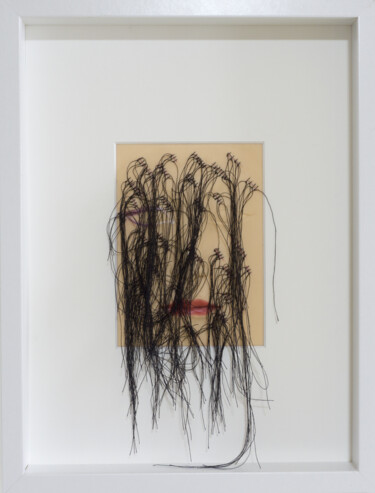 图画 标题为“Relationship #3” 由Céline Jérémy Turlotte Bindi, 原创艺术品, 线 安装在木板上