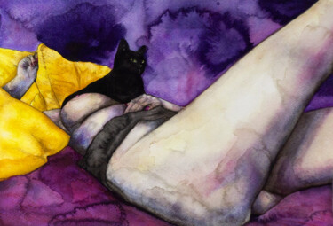Рисунок под названием "Fantasmagories (le…" - Céline Jérémy Turlotte Bindi, Подлинное произведение искусства, Акварель